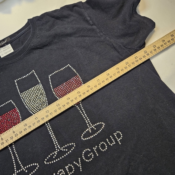 COPY - 2 Pc Lyn Dorf Wine Lovers Solid Black Tops Women's Size XL 100 %Cotton - Picture 11 of 16